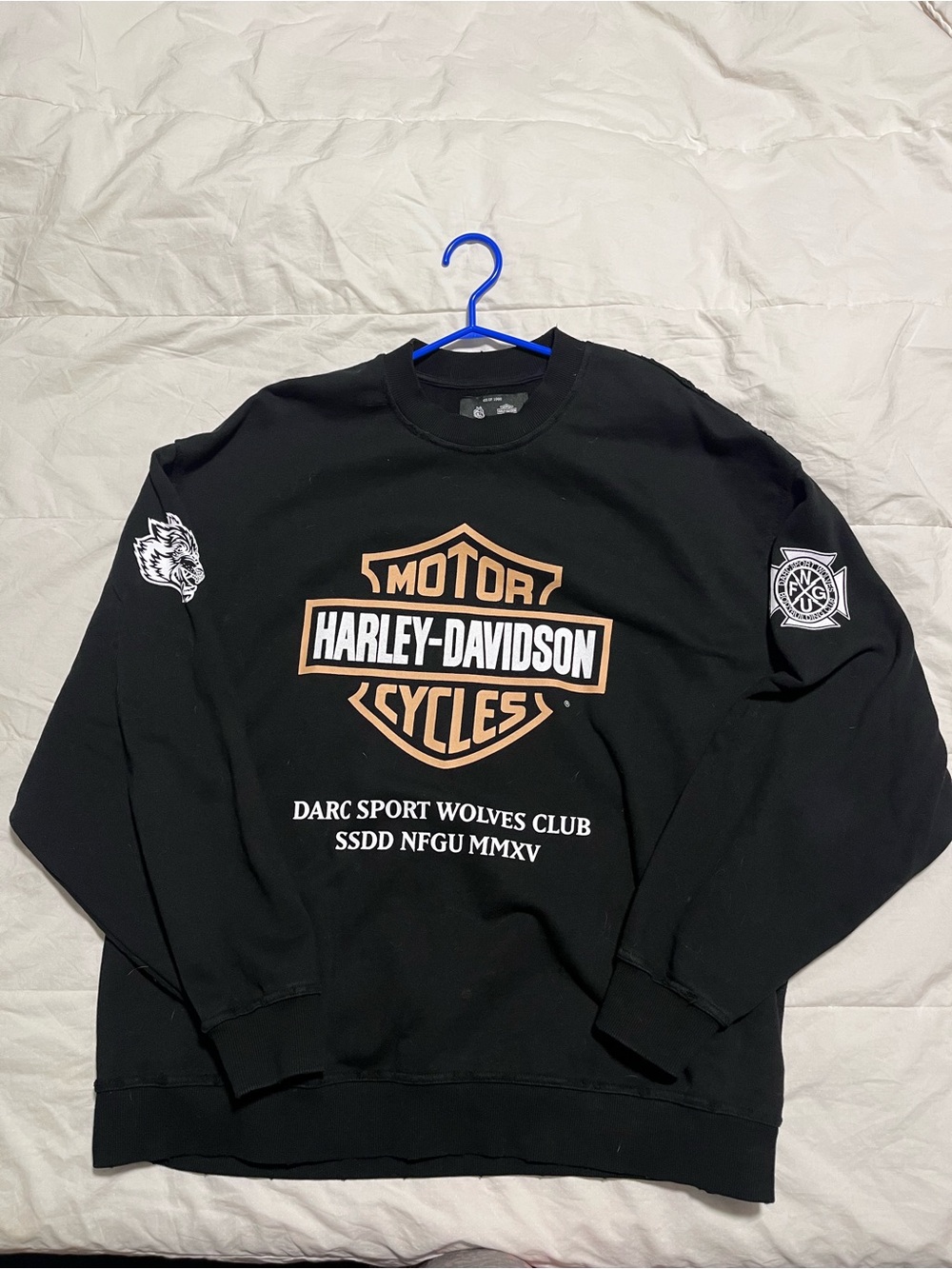 Harley-Davidson Black Crewneck with Tan Logo